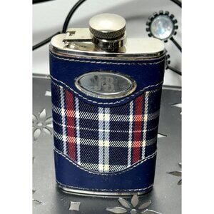 J&B Stainless Steel Travel Flask Plaid 4 oz.